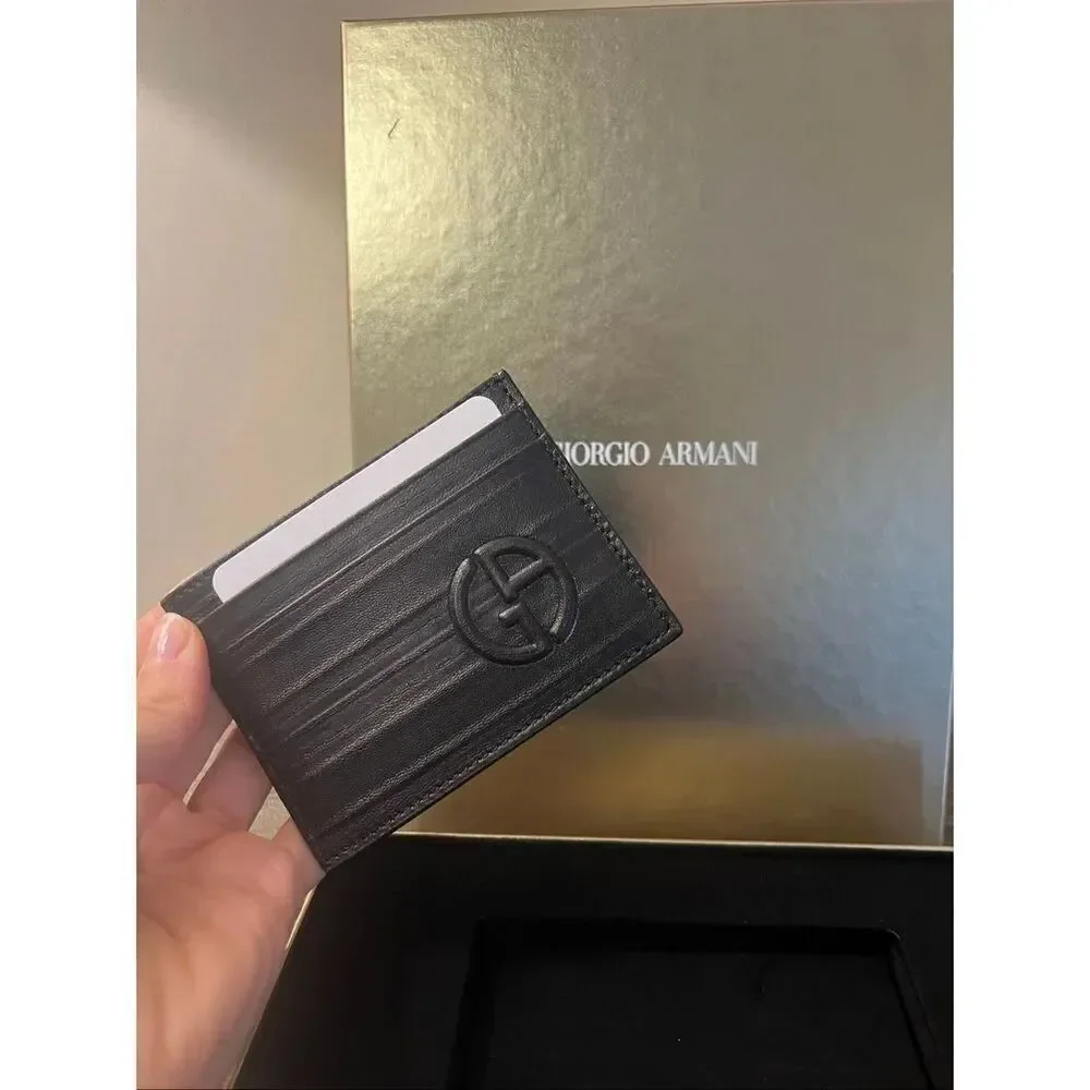 Giorgio Armani Leather Card Holder & Key Ring Gift Set – Made in Italy